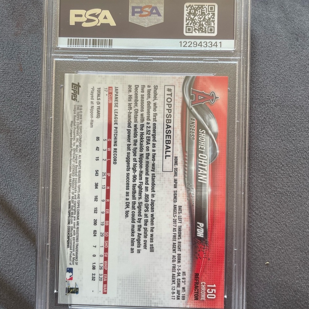 Topps Chrome Shohei Ohtani Sepia Refractor Card